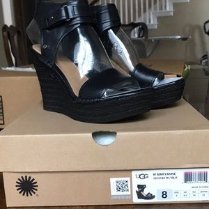 UGG black wedges